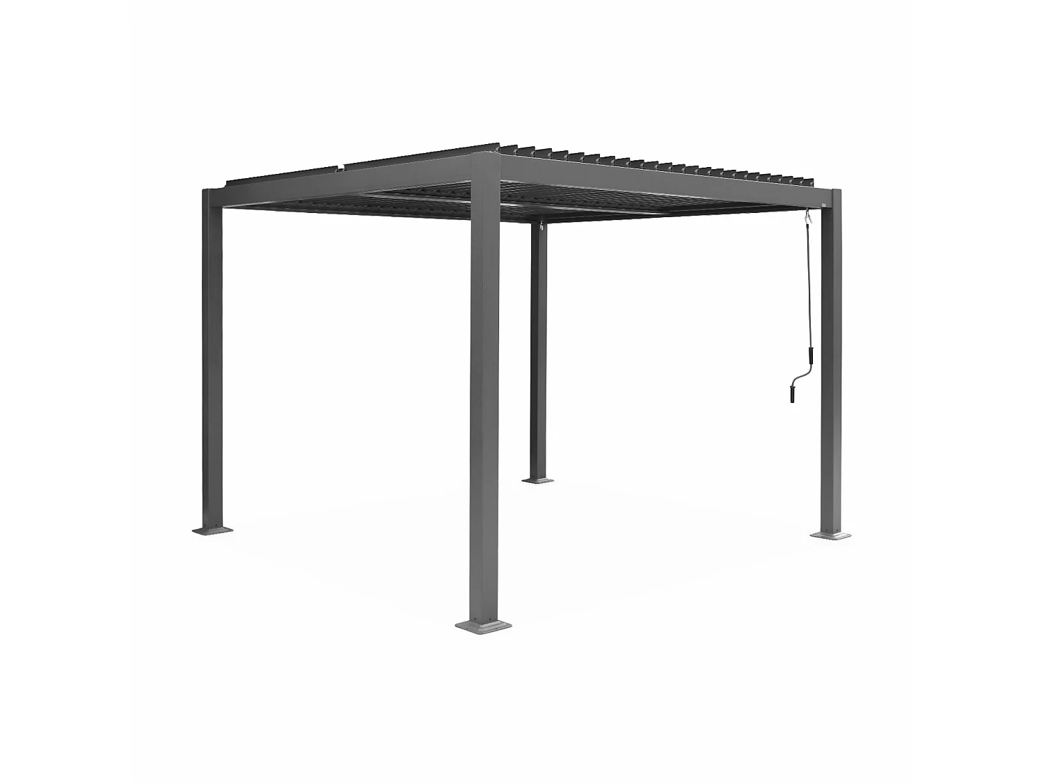 Pergola bioclimatique anthracite. aluminium et acier. 3x3m. lames orientables