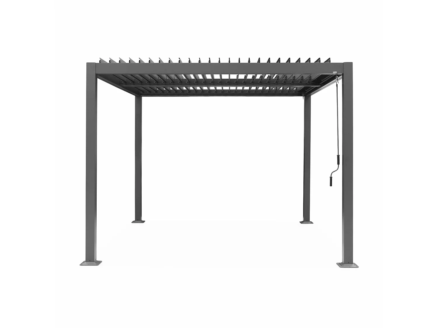 Pergola bioclimatique anthracite. aluminium et acier. 3x3m. lames orientables