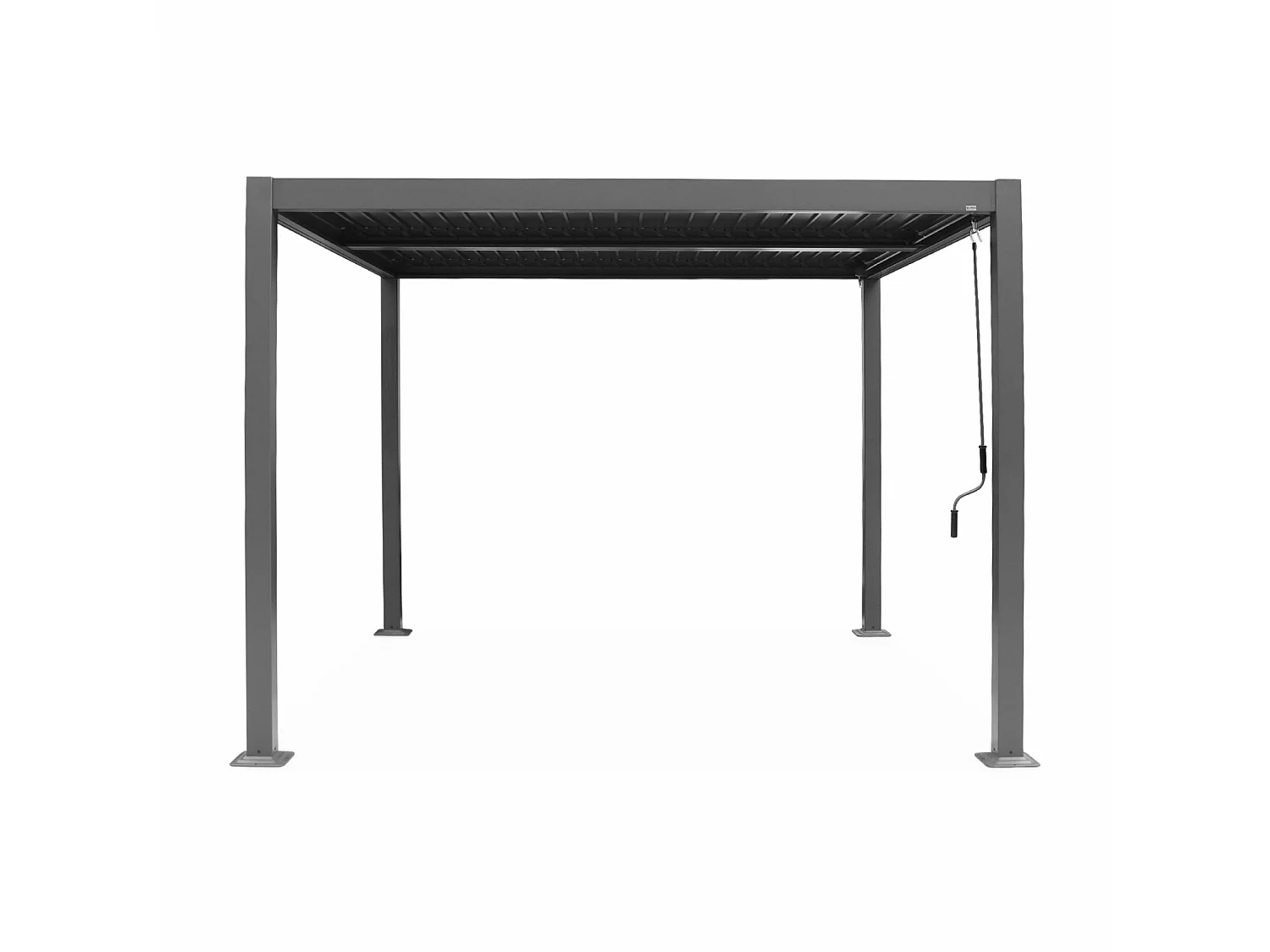 Pergola bioclimatique anthracite. aluminium et acier. 3x3m. lames orientables
