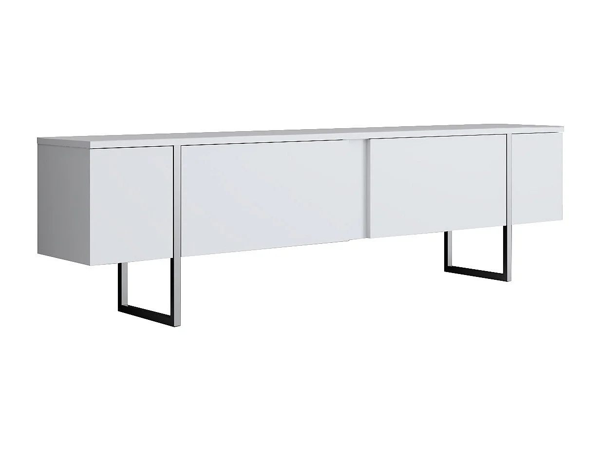 TV-Möbel aus Holz "Luxe" - 180 x 30 x 50 cm - SilberWeiß