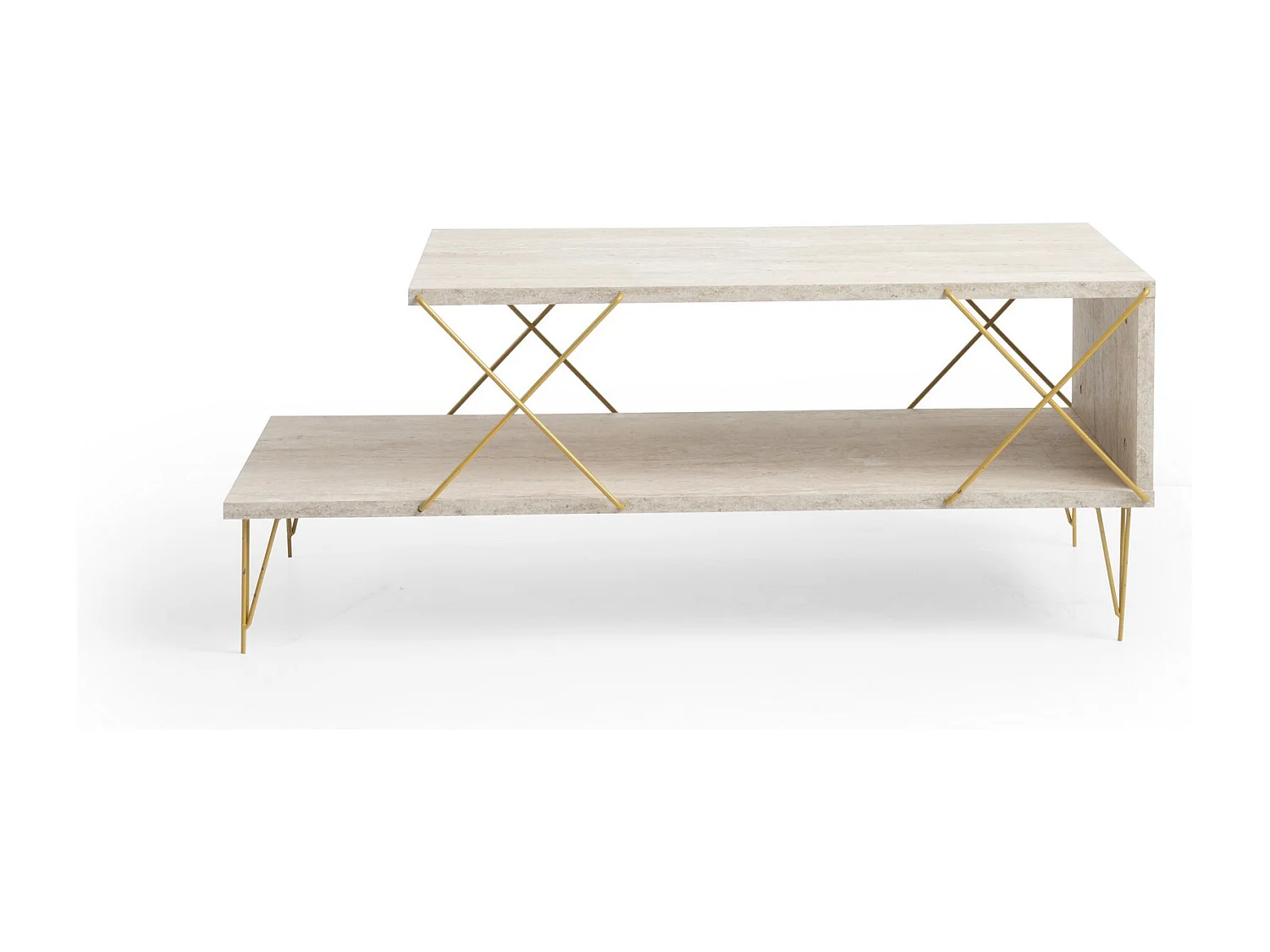 Table basse en bois "Loire" - 100 x 50 x 40 cm - Beige