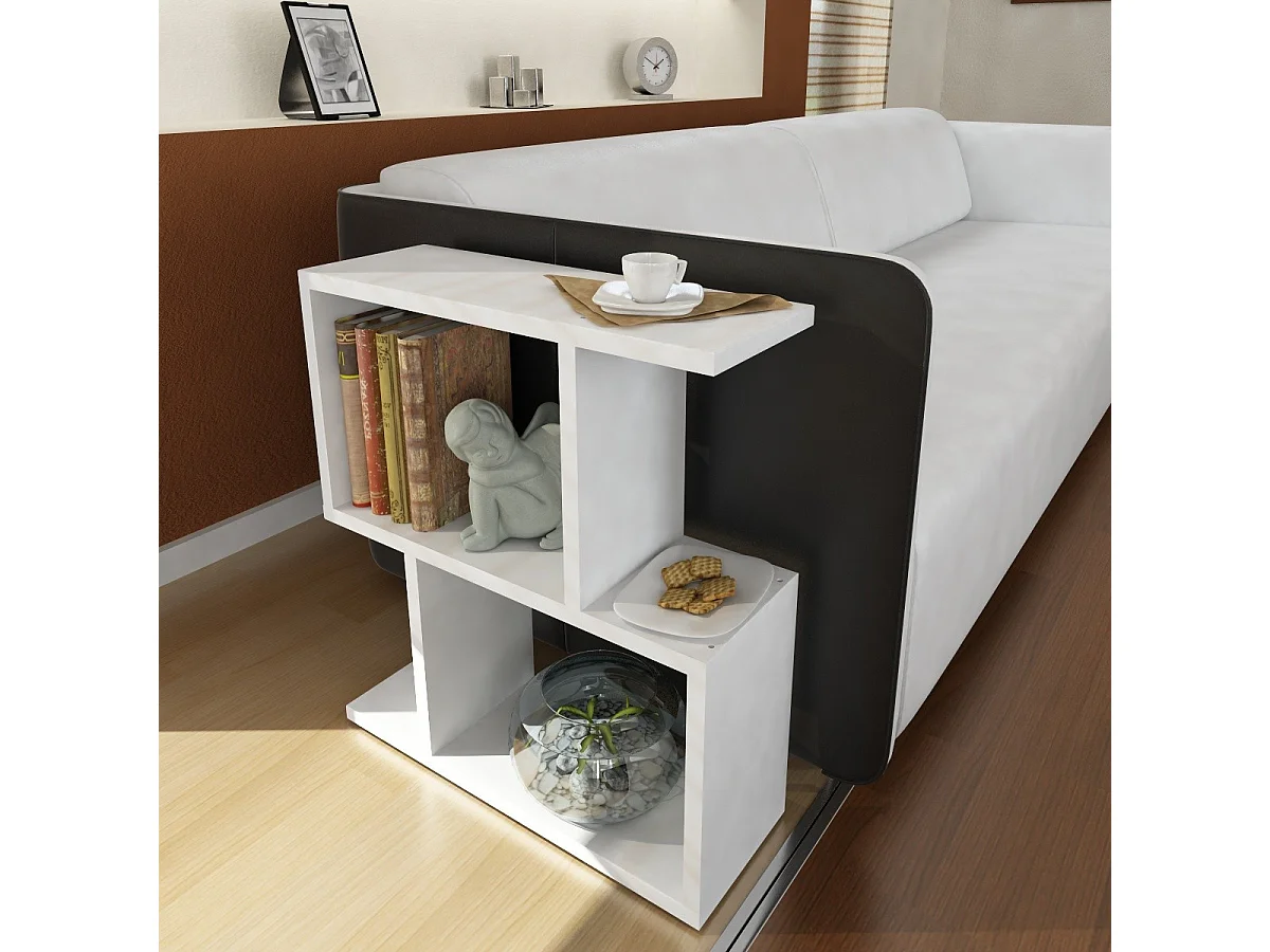 Table d'appoint en bois "Karinus" - 50 x 17 x 55 cm - Blanc