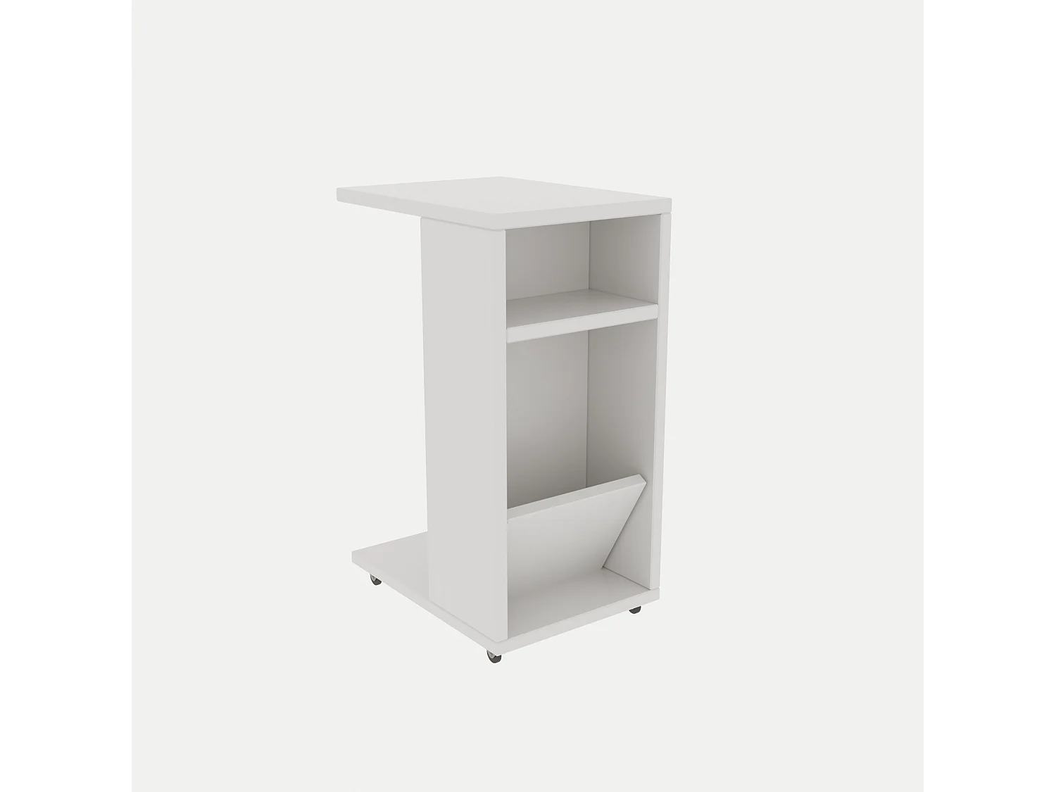 Table d'appoint en bois "Filinta" - 30 x 40 x 63 cm - Blanc