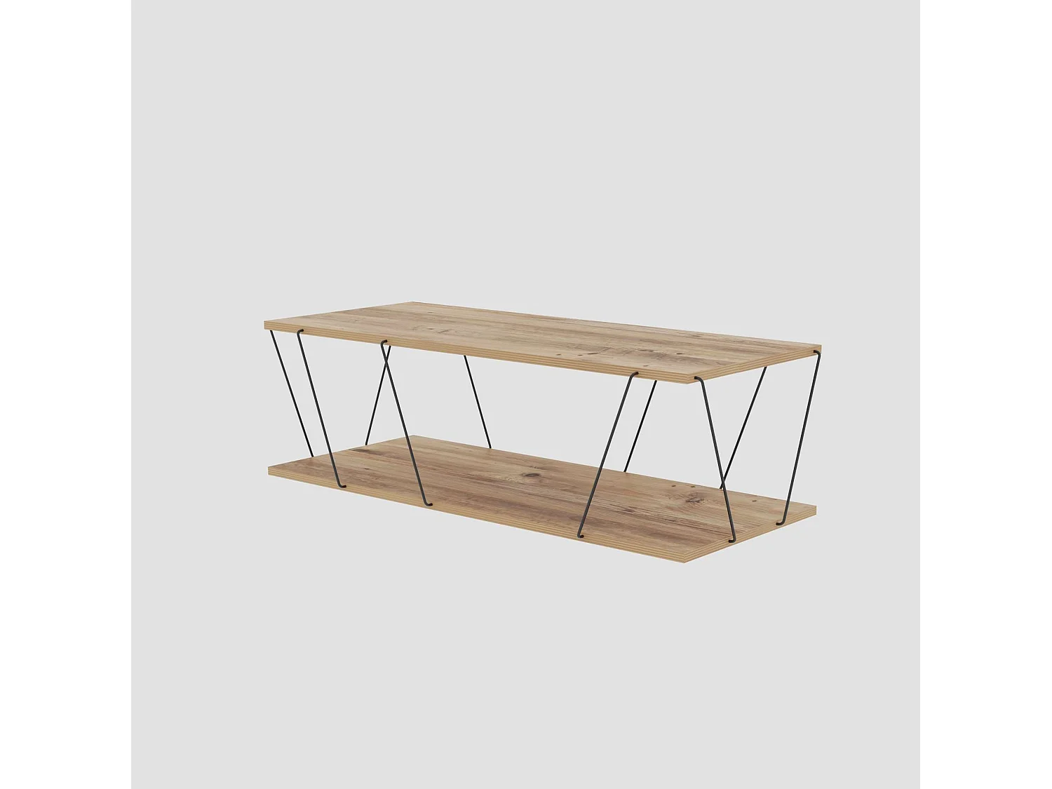 "Zisino" Träkaffebord - Brun 120 x 50 x 30 cm, Rektangulär, Ingen Förvaring
