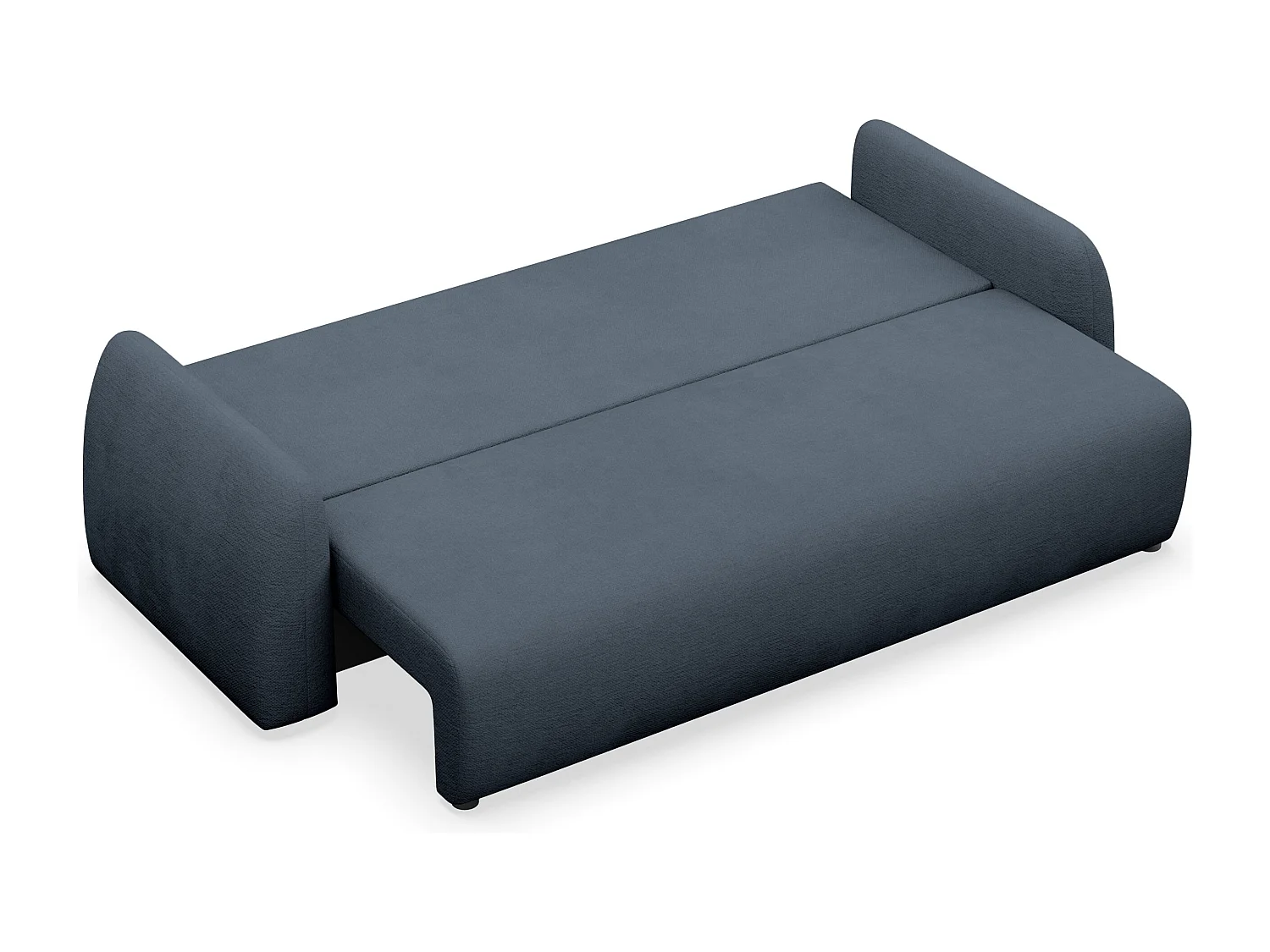 Slaapbank met opbergruimte - chenille - donkerblauw - NUBELLE