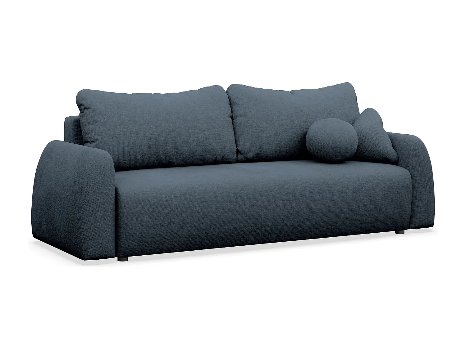 Slaapbank met opbergruimte - chenille - donkerblauw - NUBELLE