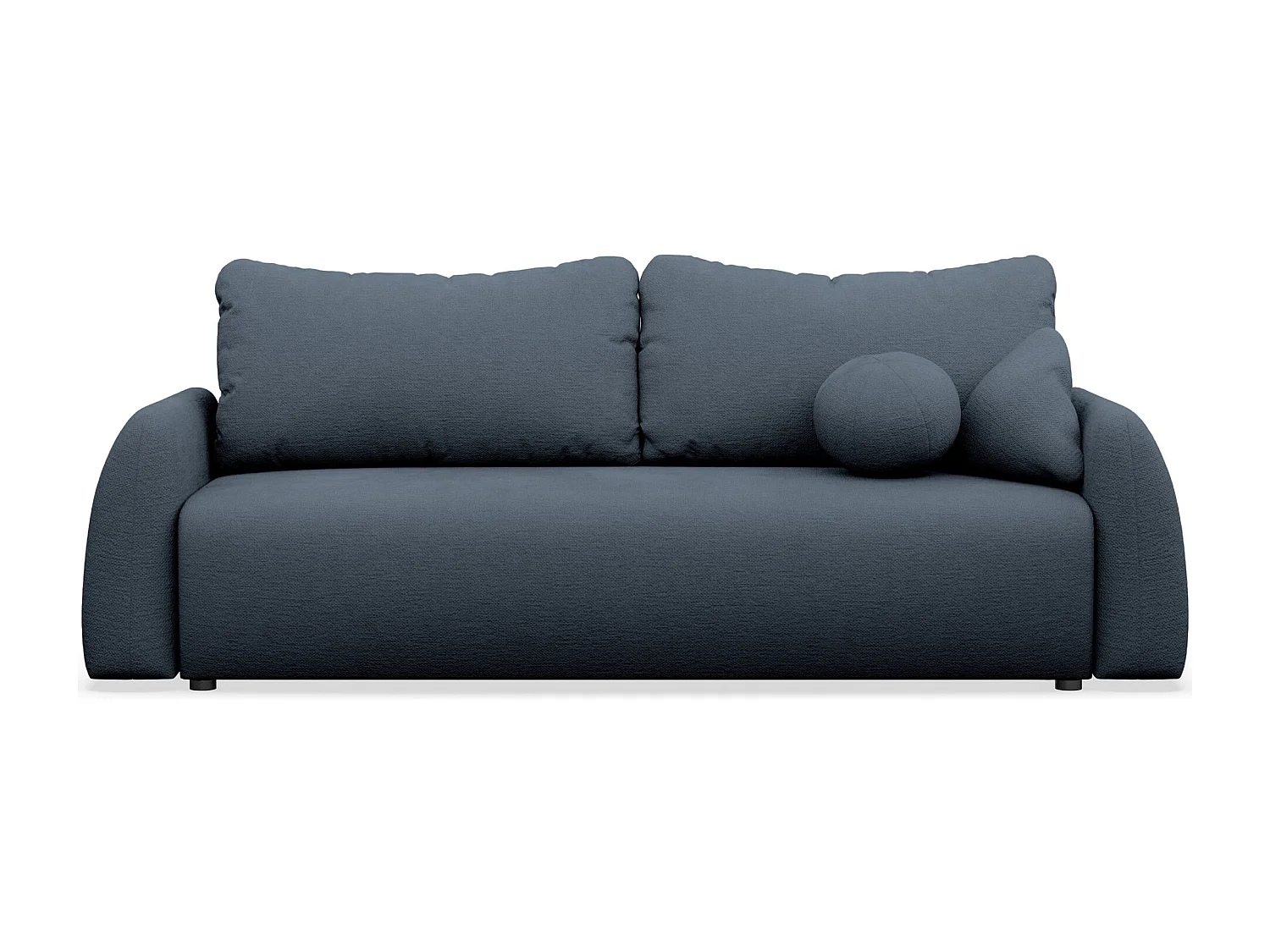 Slaapbank met opbergruimte - chenille - donkerblauw - NUBELLE