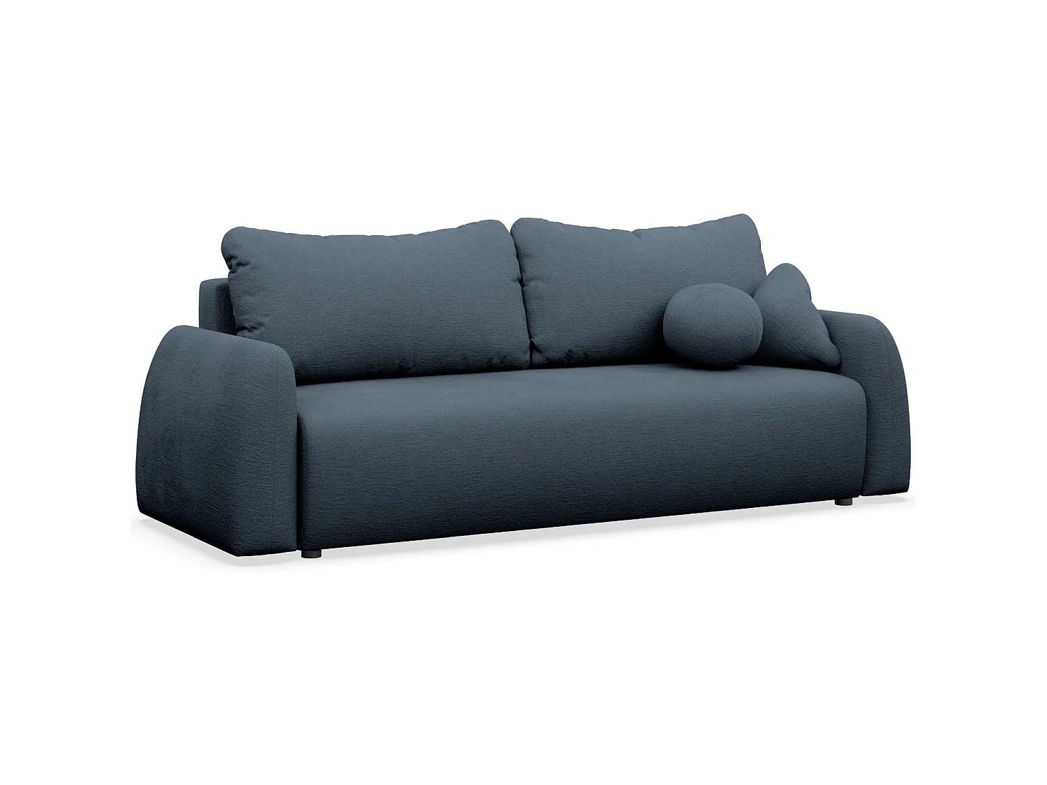 Slaapbank met opbergruimte - chenille - donkerblauw - NUBELLE
