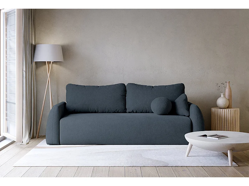 Canapé convertible 3 places - bleu marine - NUBELLE