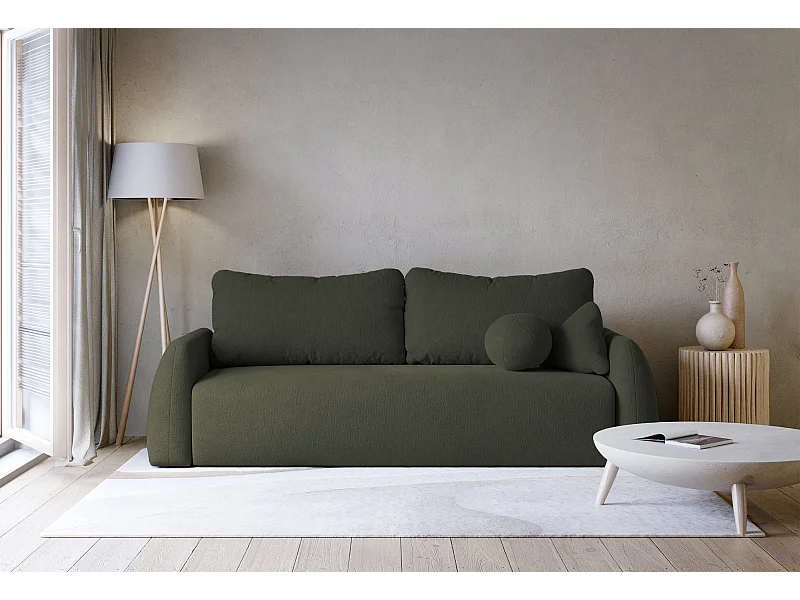 Canapé convertible 3 places - vert foncé - NUBELLE