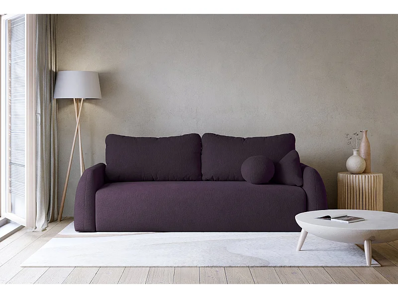 Canapé convertible 3 places - pourpre - NUBELLE