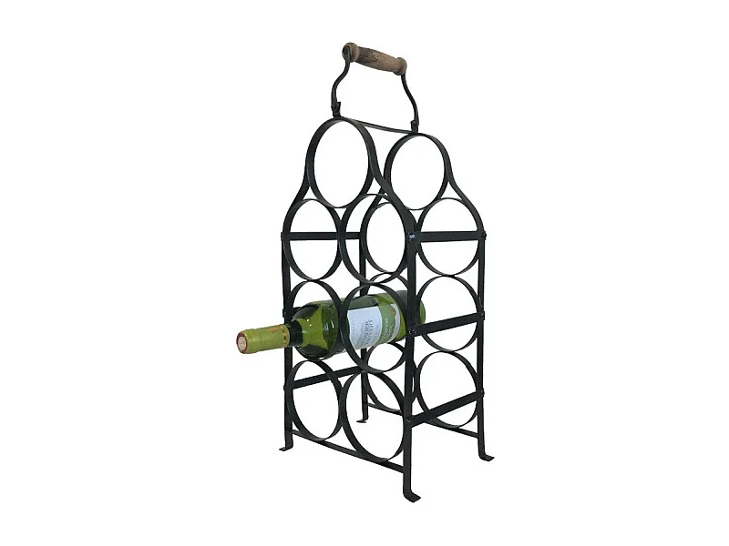 Porte bouteilles en métal marron foncé 23.5 x 16 x 53 cm