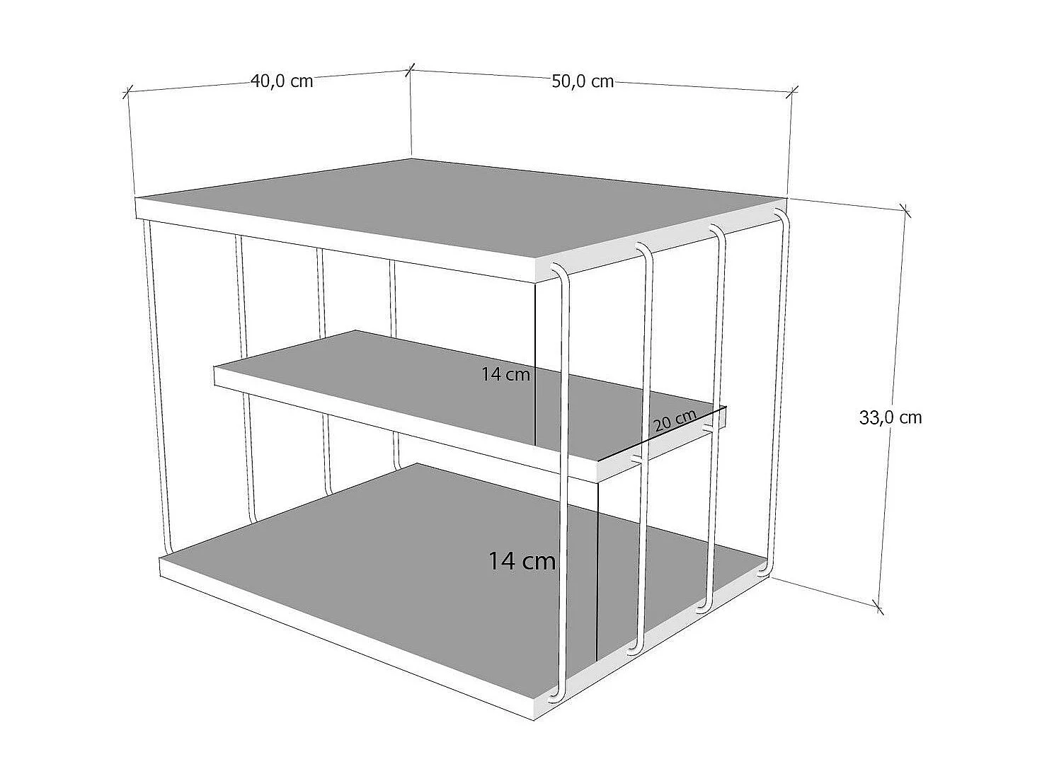 Table d'appoint en bois "Lifon" - 50 x 40 x 33 cm - Blanc