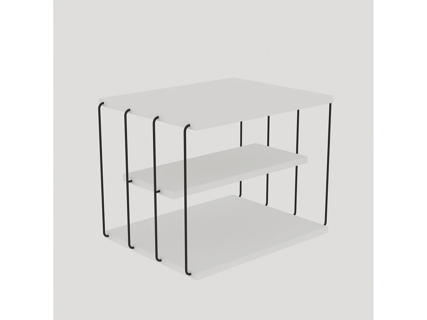 Table d'appoint en bois "Lifon" - 50 x 40 x 33 cm - Blanc
