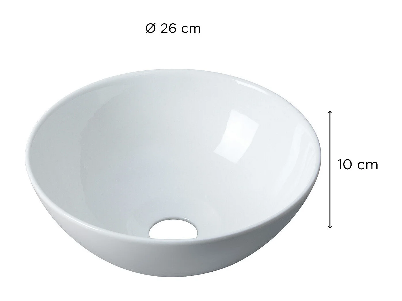 FILO Aufsatzwaschbecken L.26 x H.10 x T.26 cm rund weiße Keramik