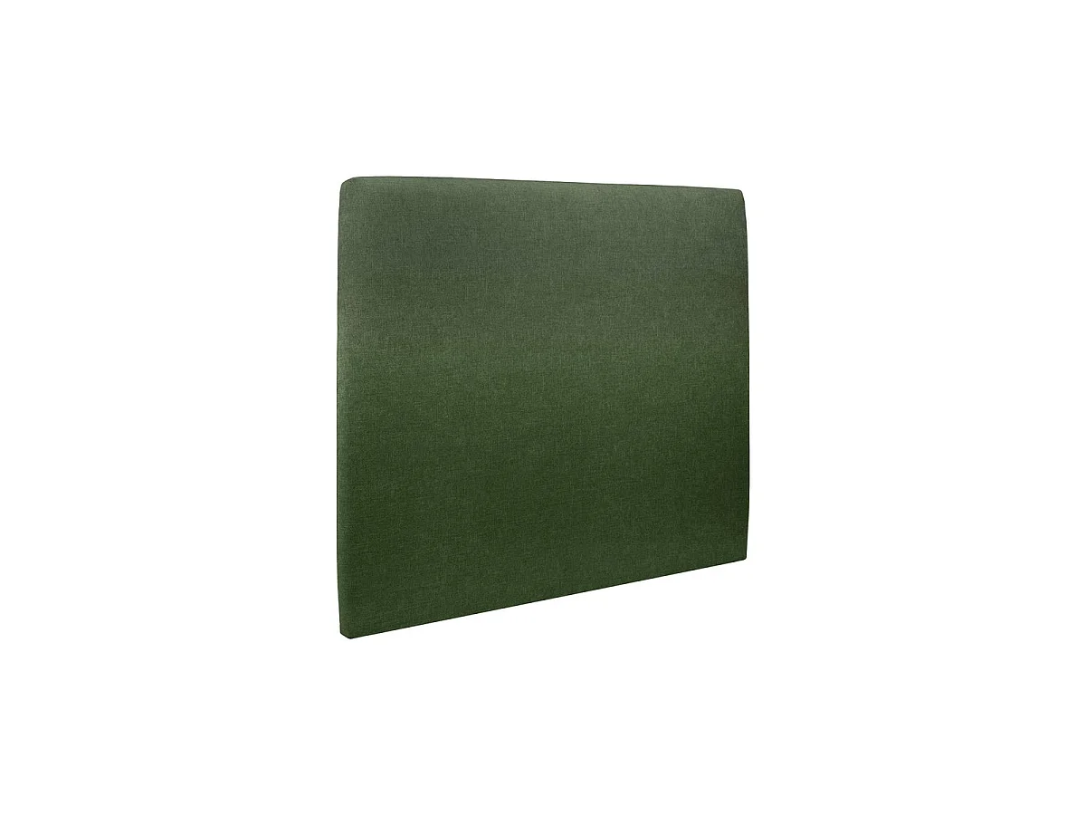 Lit 140x190cm avec tête de lit tapissier tissu et sommier kit vert - Hauteur totale : 29cm