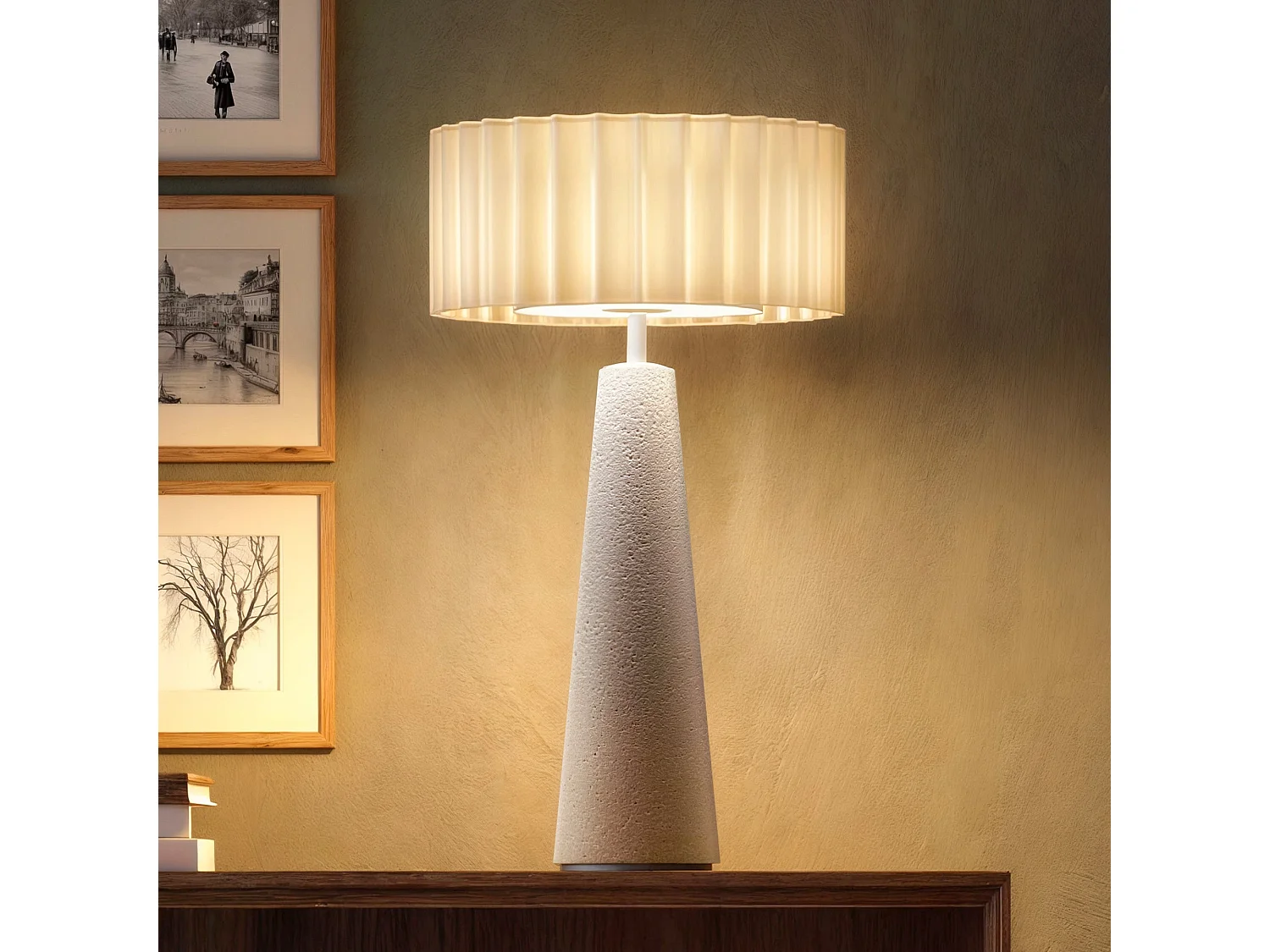 Lampe de table sans fil en ciment BLOK Cement H30cm