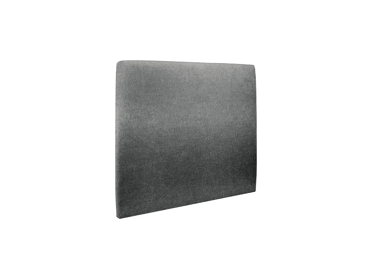 Lit 160x200cm avec tête de lit tapissier tissu et sommier kit gris anthracite - Hauteur totale : 29cm