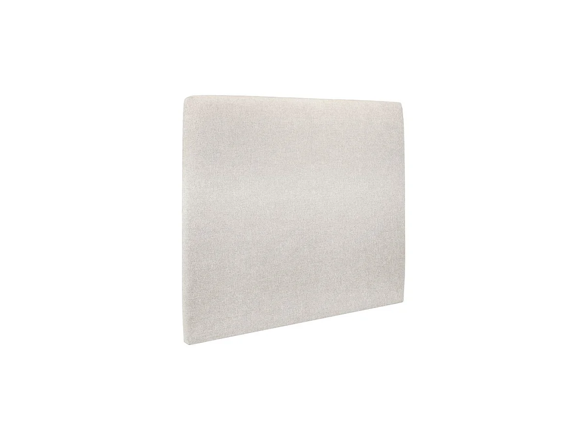 Lit 140x190cm avec tête de lit tapissier tissu et sommier kit Beige clair - Hauteur totale : 29cm