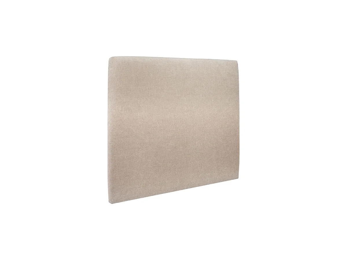 Lit 140x190cm avec tête de lit tapissier tissu et sommier kit beige brun - Hauteur totale : 29cm