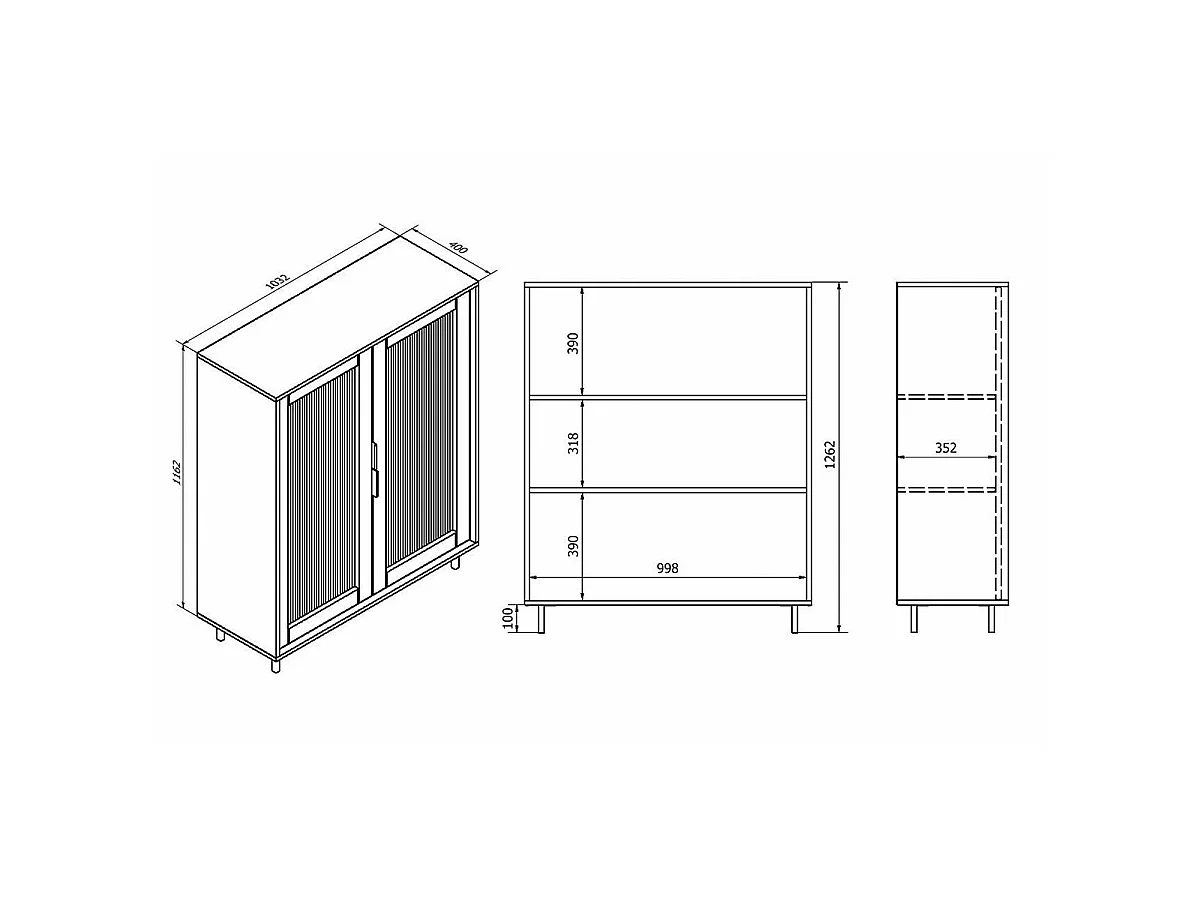 Vaisselier 2 portes Soly Cachemire