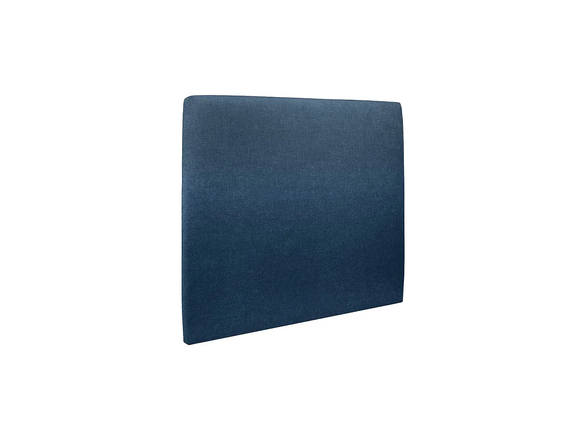 Lit 160x200cm avec tête de lit tapissier tissu et sommier kit Bleu - Hauteur totale : 29cm