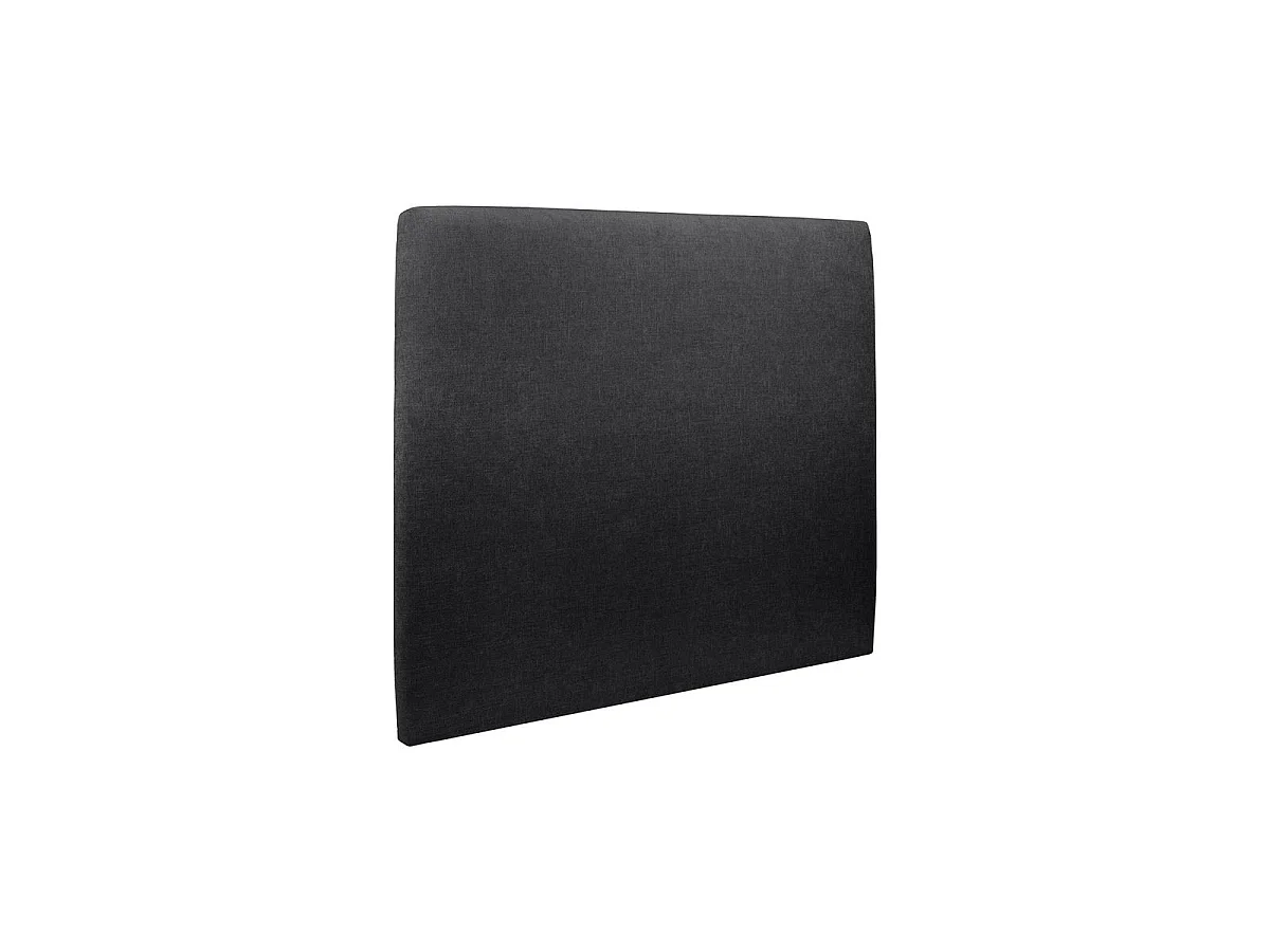 Lit 160x200cm avec tête de lit tapissier tissu et sommier kit Noir - Hauteur totale : 29cm