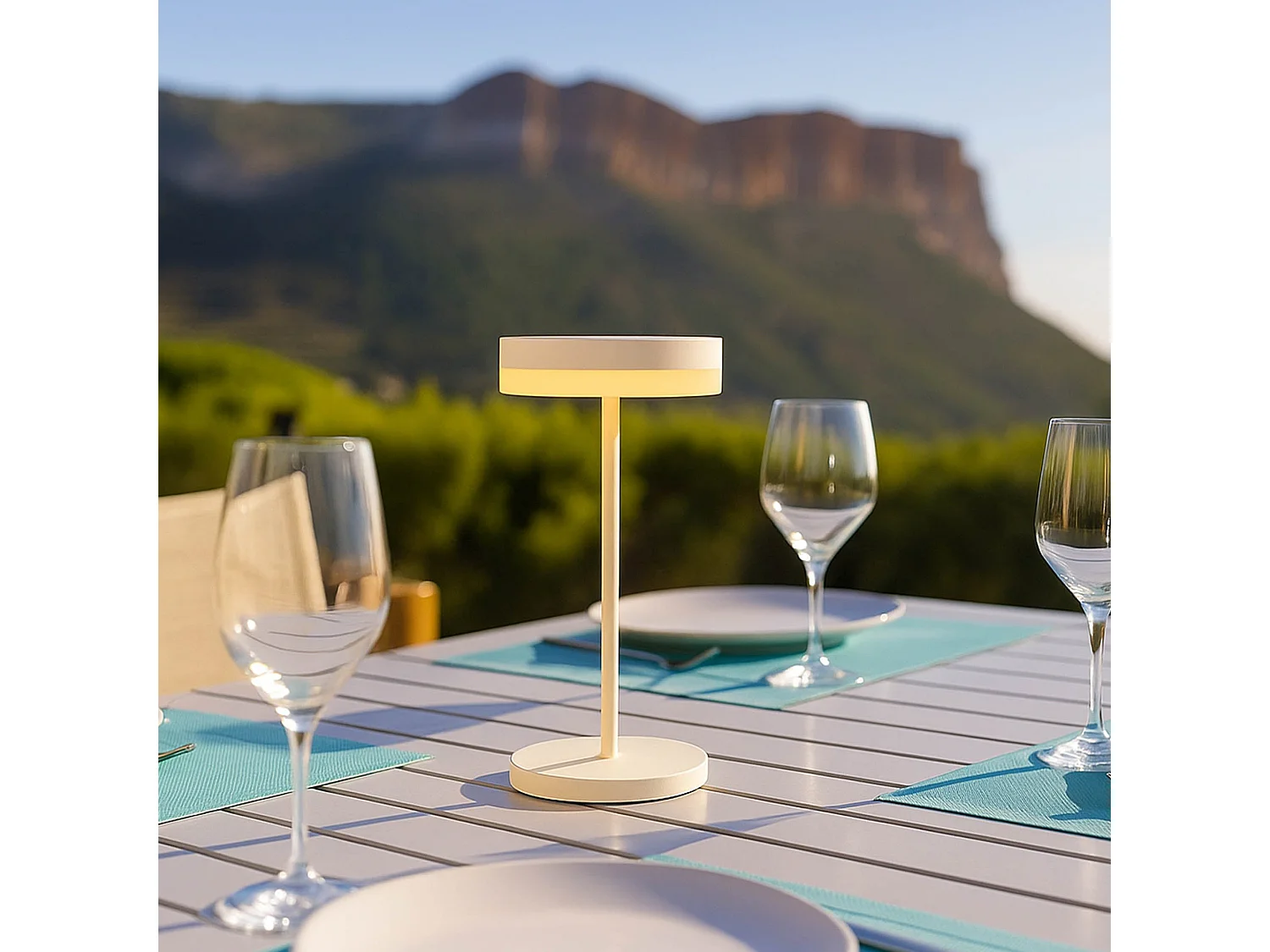 Lampe de table solaire VIVIA MINI SOLAR Blanc H27cm
