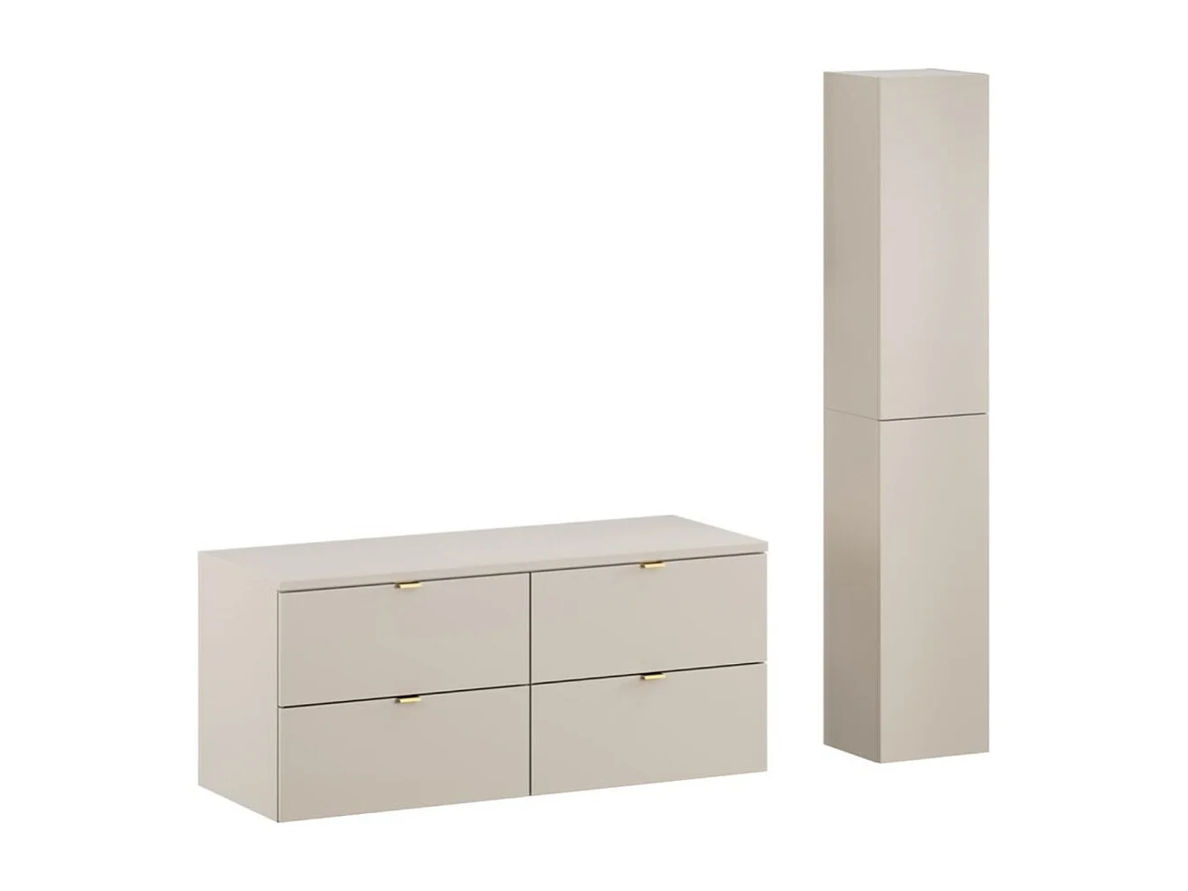 Ensemble de salle de bain BELLA : meubles sous vasque 120cm + plan pour vasque + colonne de rangement