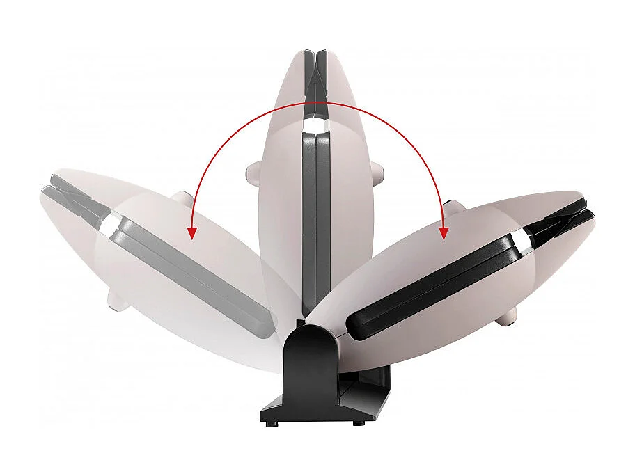 Waffeleisen LAGRANGE 019133 Perlgrau 1200W - Aluminium-Gusseisen-Antihaftplatten, Einstellung Weich/Kross, Waffelspieß Inklusive