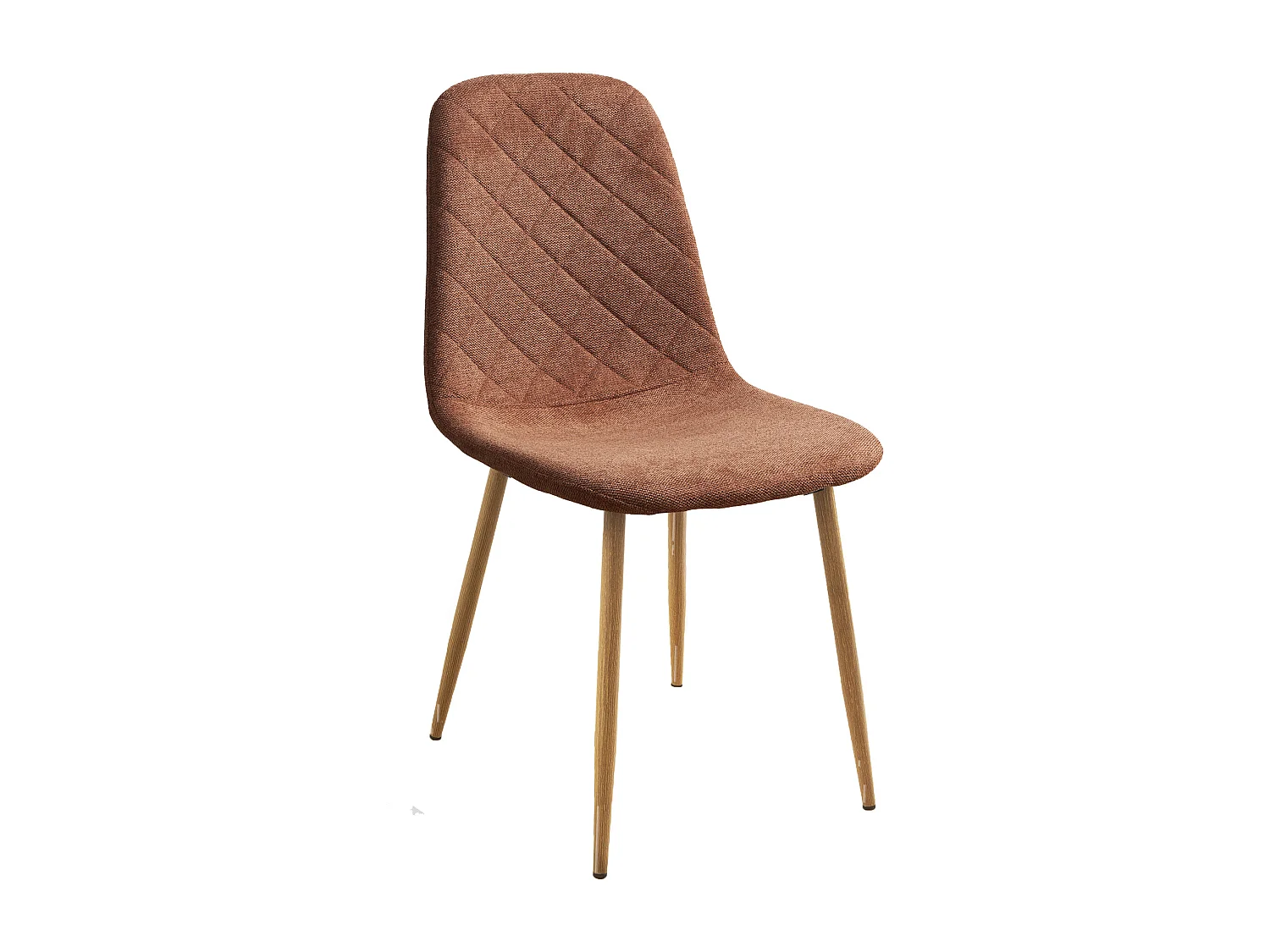 Pack de 4 sillas de comedor de 86x45x54 cm de tela en Marrón con patas roble Suiz