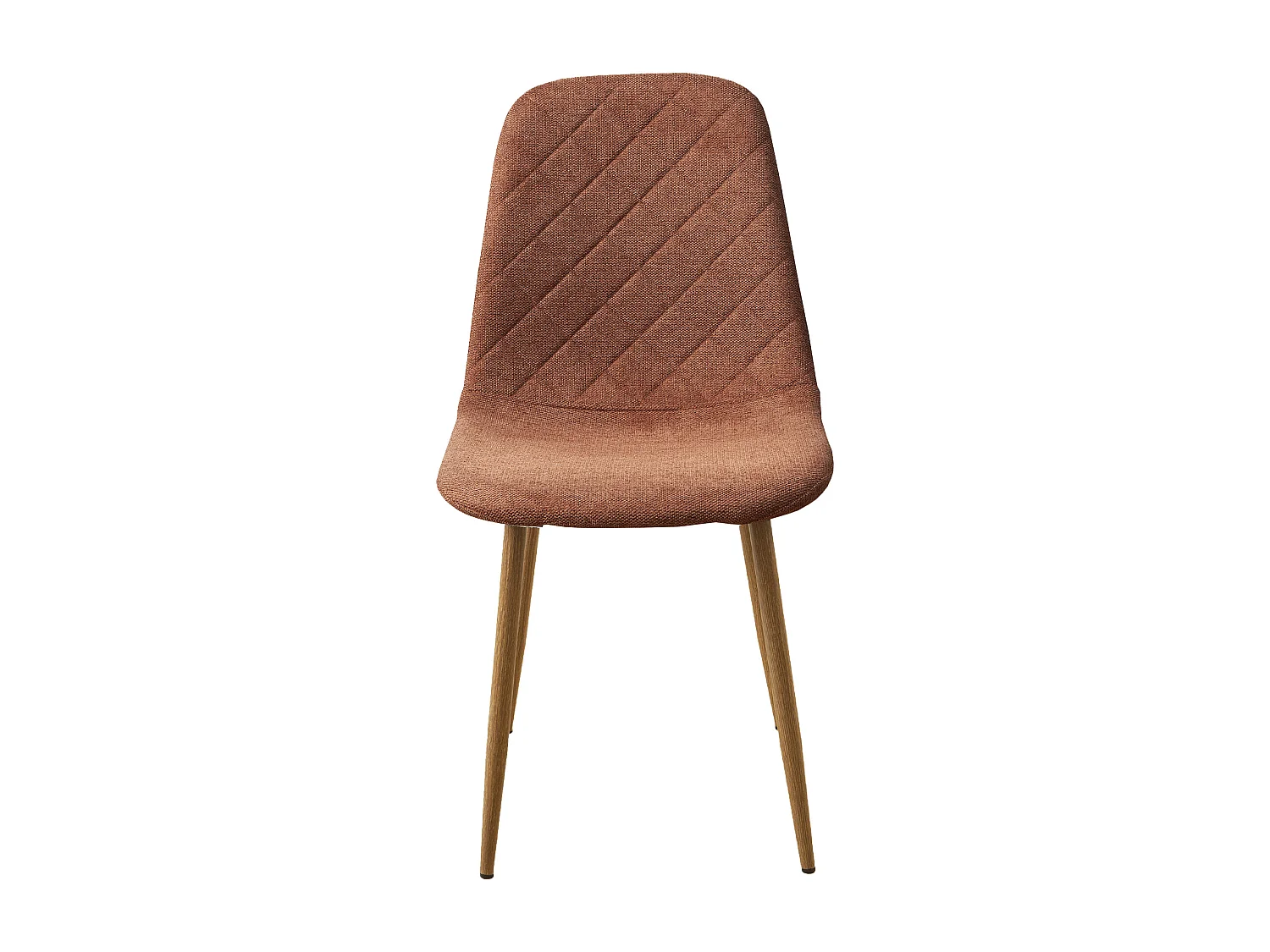 Pack de 4 sillas de comedor de 86x45x54 cm de tela en Marrón con patas roble Suiz