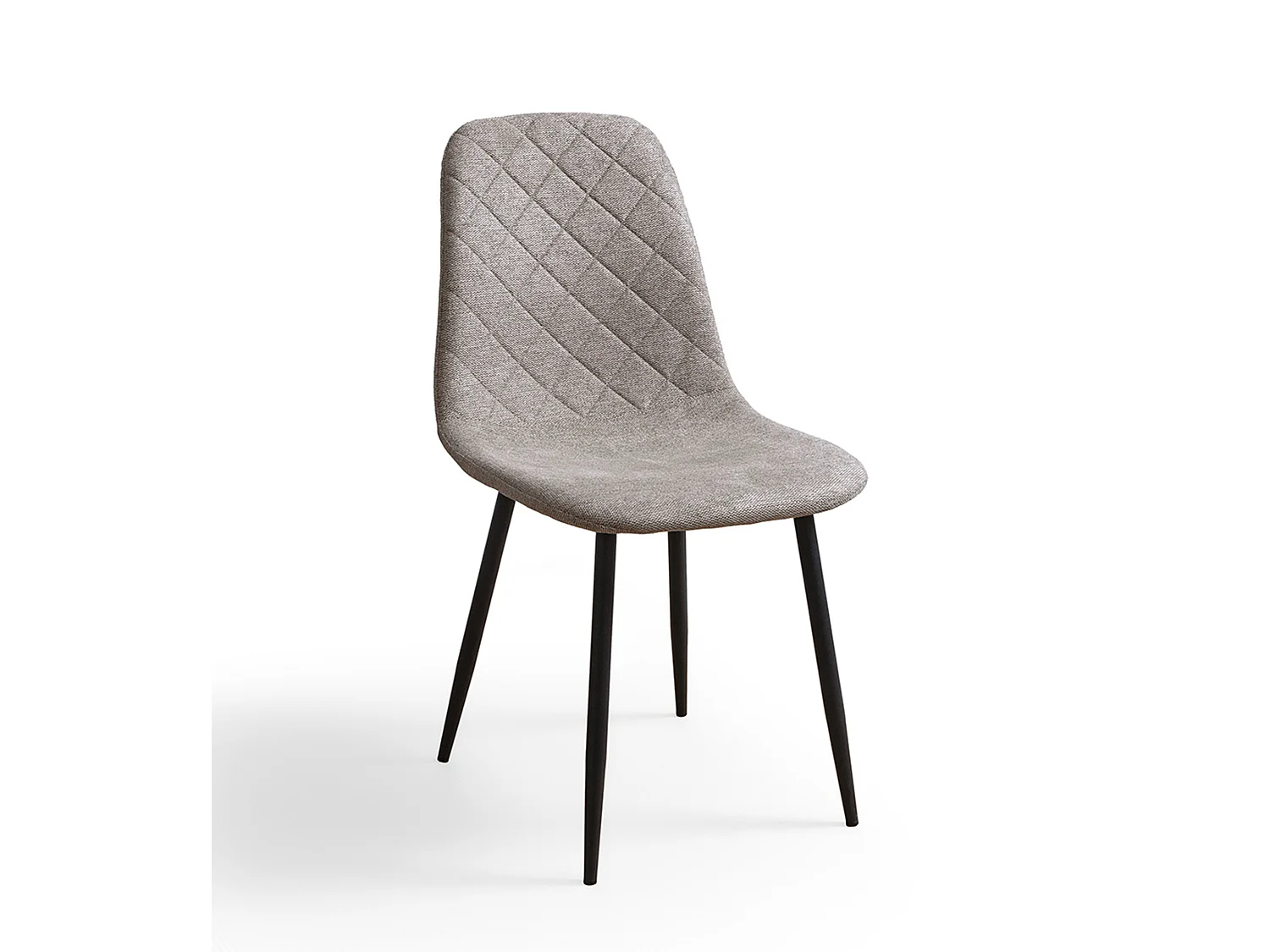 Pack de 4 sillas de comedor de 86x45x54 cm de tela en Taupe con patas negras Suiz