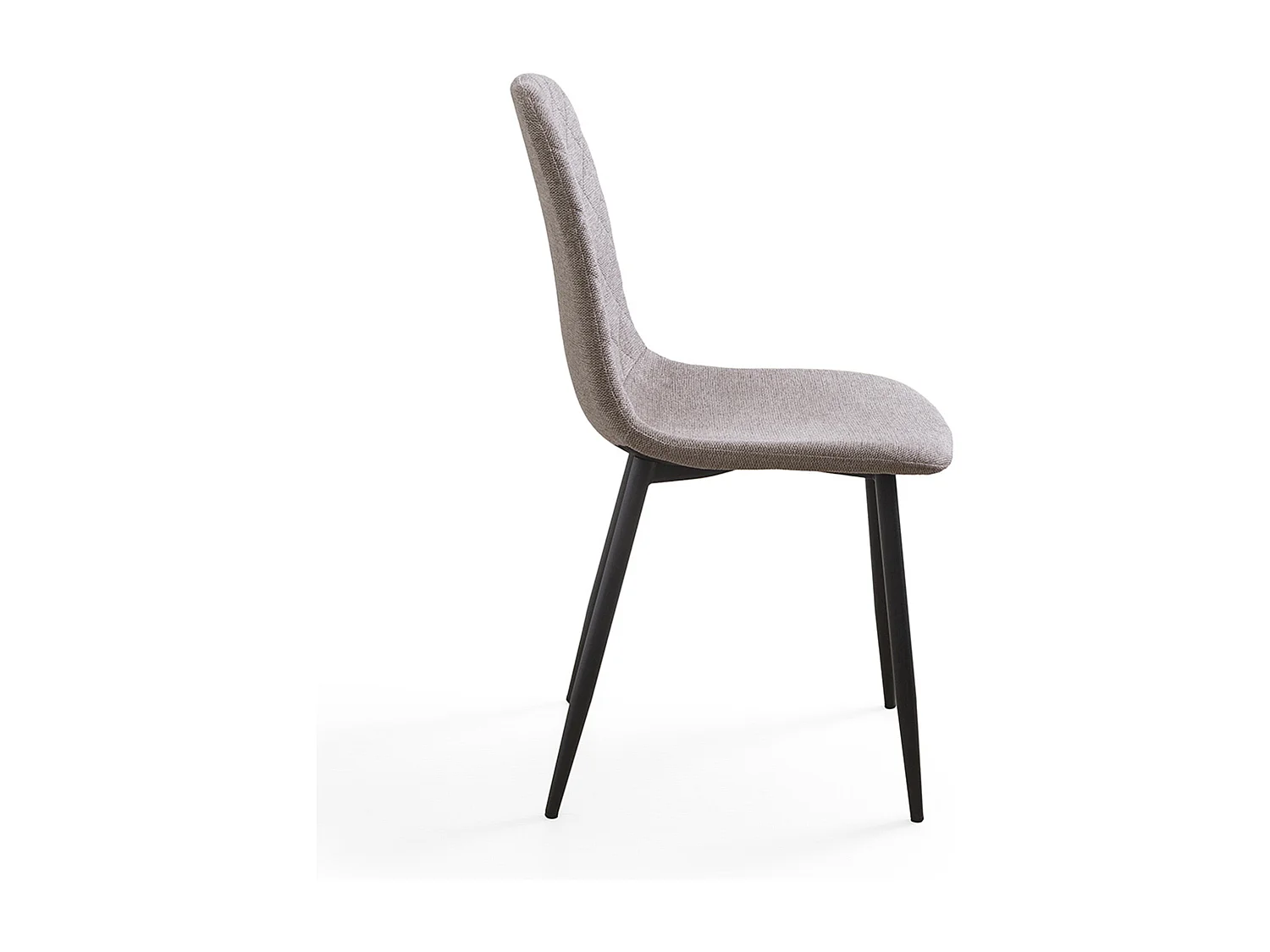 Pack de 4 sillas de comedor de 86x45x54 cm de tela en Taupe con patas negras Suiz