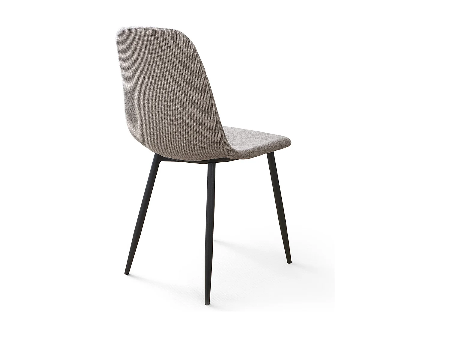 Pack de 4 sillas de comedor de 86x45x54 cm de tela en Taupe con patas negras Suiz