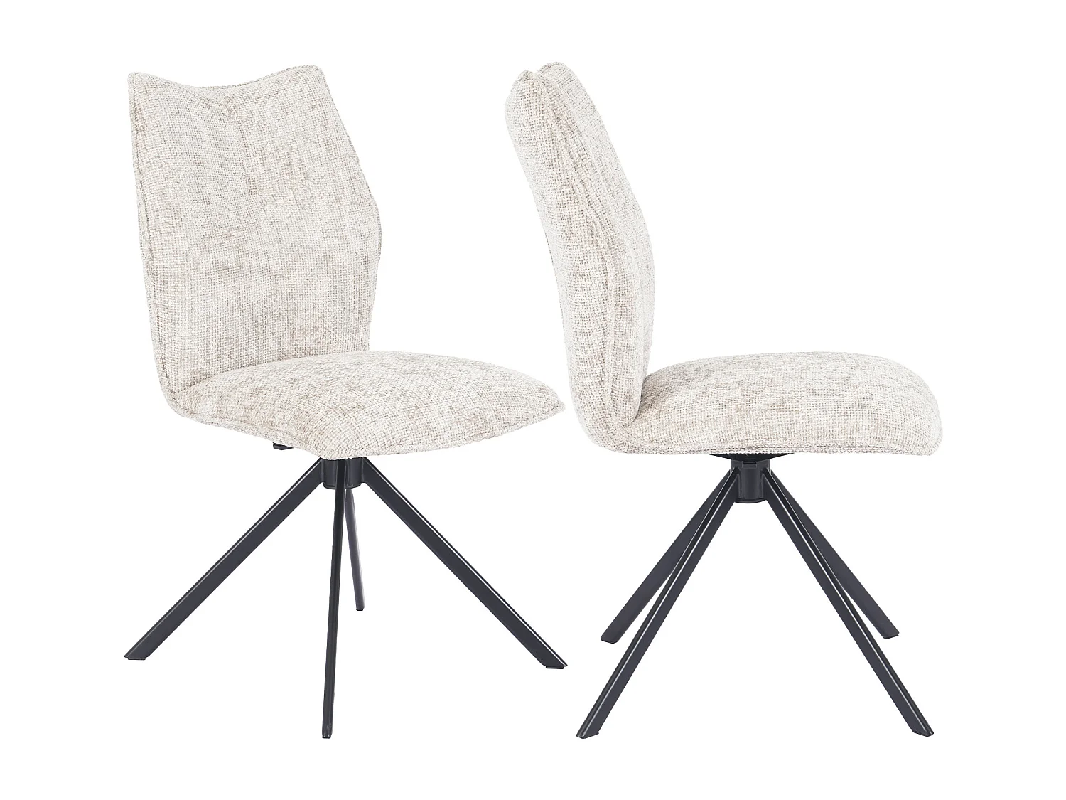 Pack de 2 sillas de comedor giratorias de 93x63x48 cm de tela en color beige Nena