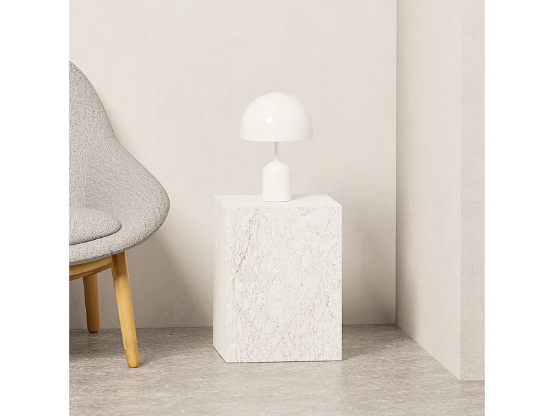 Beistelltisch aus Marmor – weiß – Dove Low