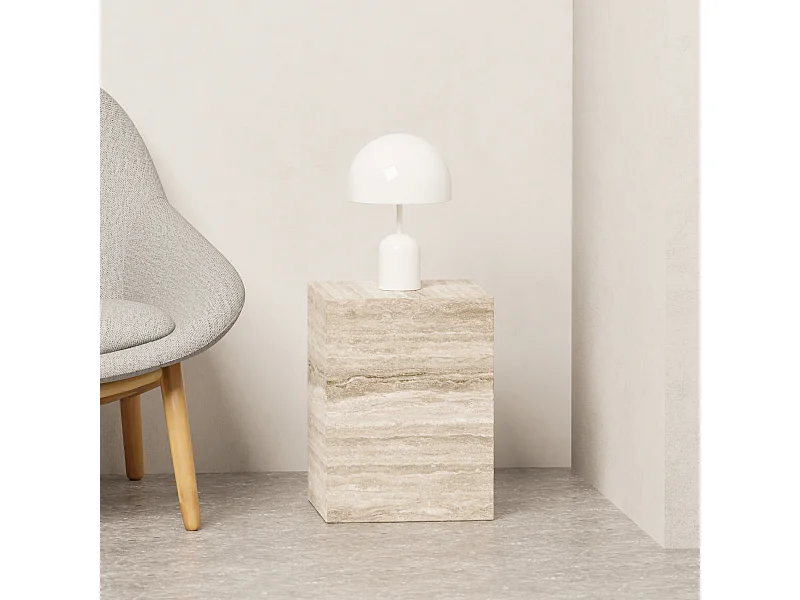 Beistelltisch aus Travertin – beige – Dove Low