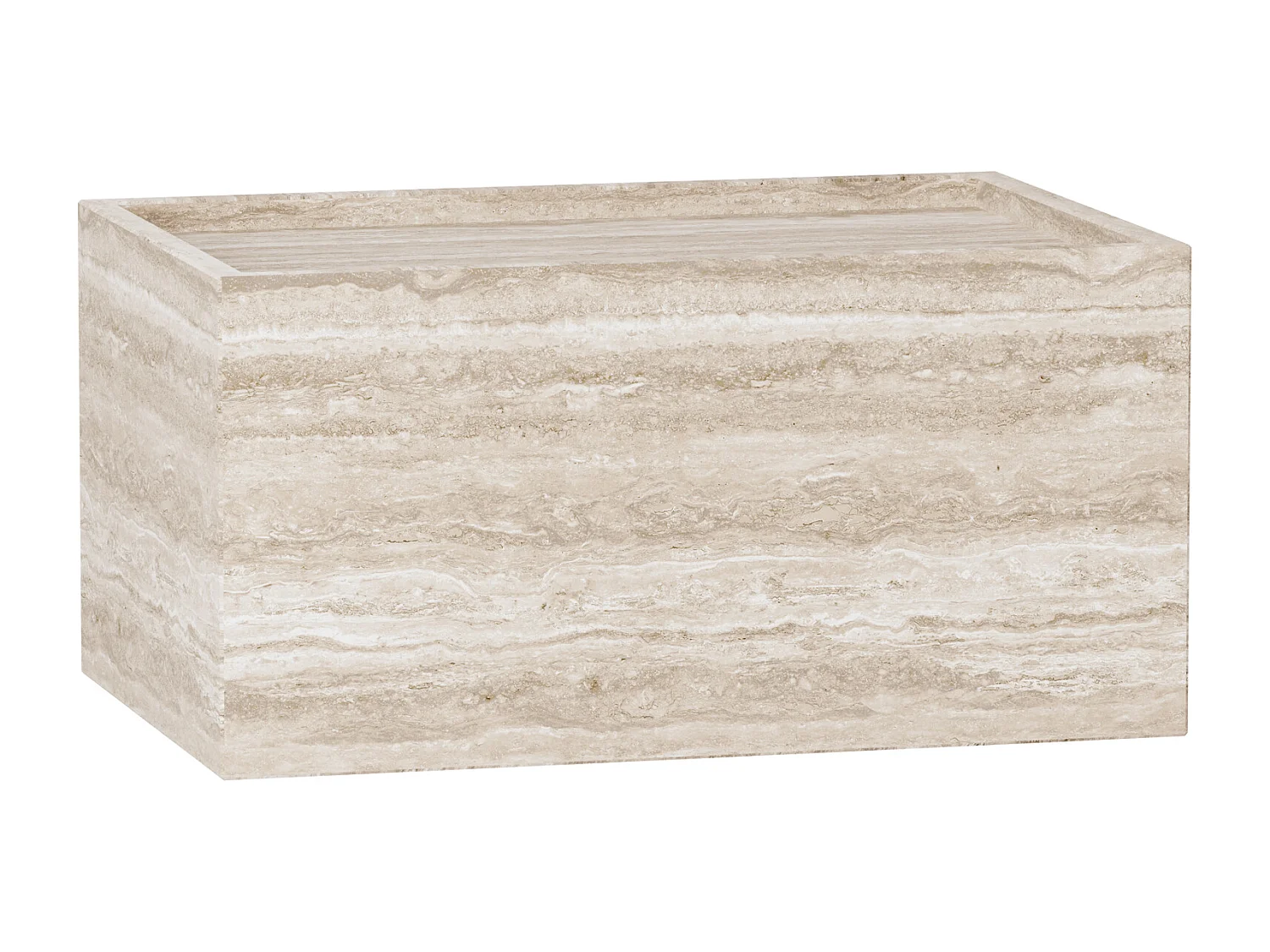 Beistelltisch aus Travertin – beige – Crow Wide