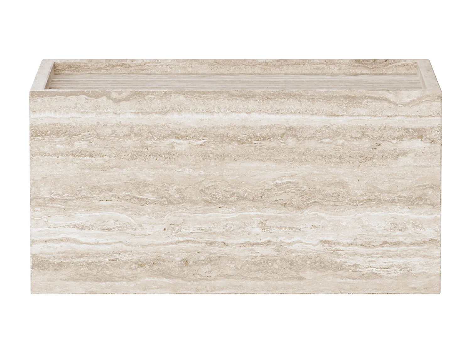 Beistelltisch aus Travertin – beige – Crow Wide