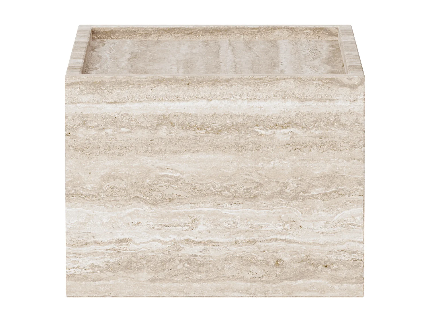 Beistelltisch aus Travertin – beige – Crow Wide