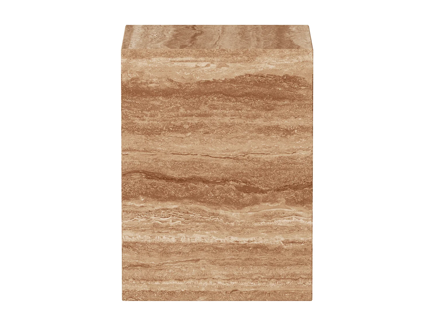 Beistelltisch aus Travertin – Walnuss – Dove Low