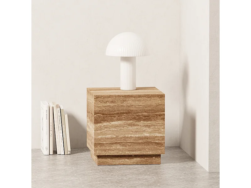 Beistelltisch aus Travertin – Walnuss – Heron