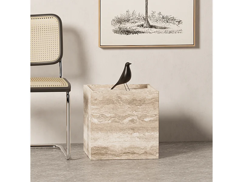 Beistelltisch aus Travertin – beige – Crow