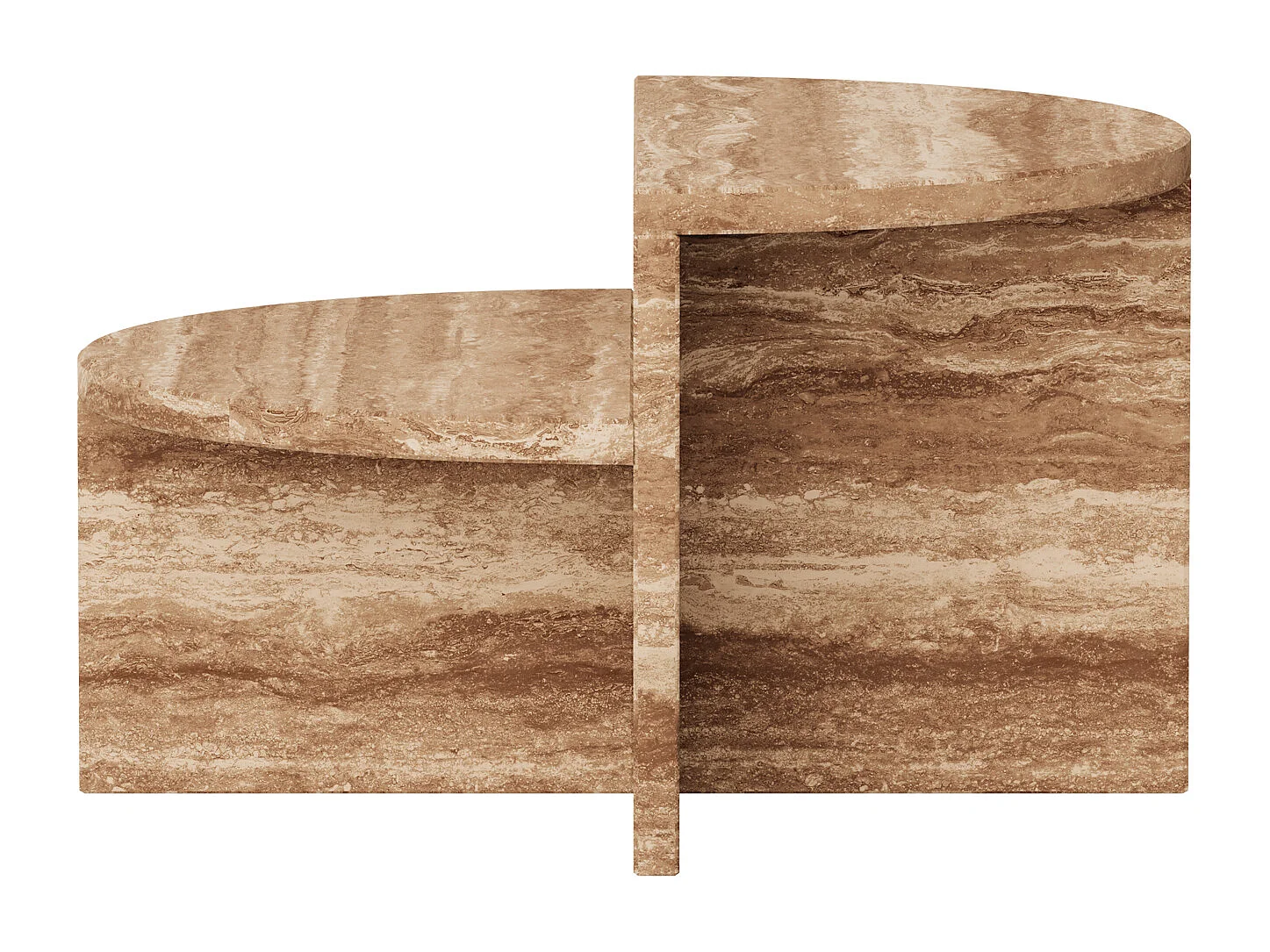 Stolik pomocniczy z trawertynu – orzech – Swan Low