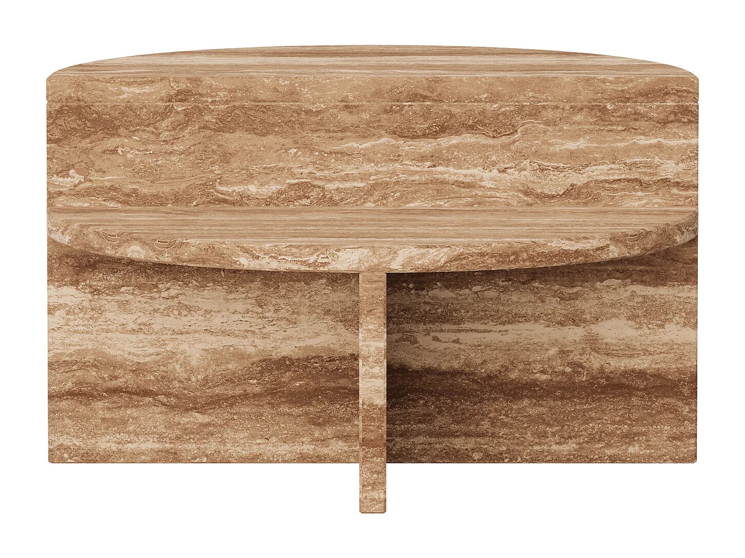 Stolik pomocniczy z trawertynu – orzech – Swan Low