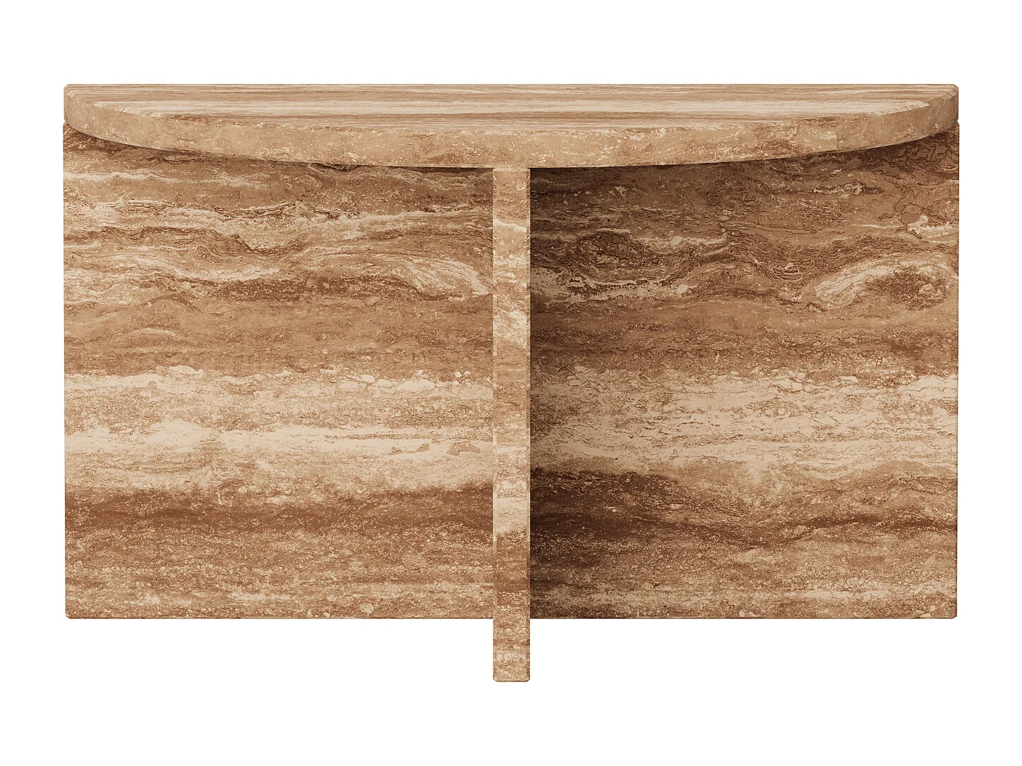 Stolik pomocniczy z trawertynu – orzech – Swan Low