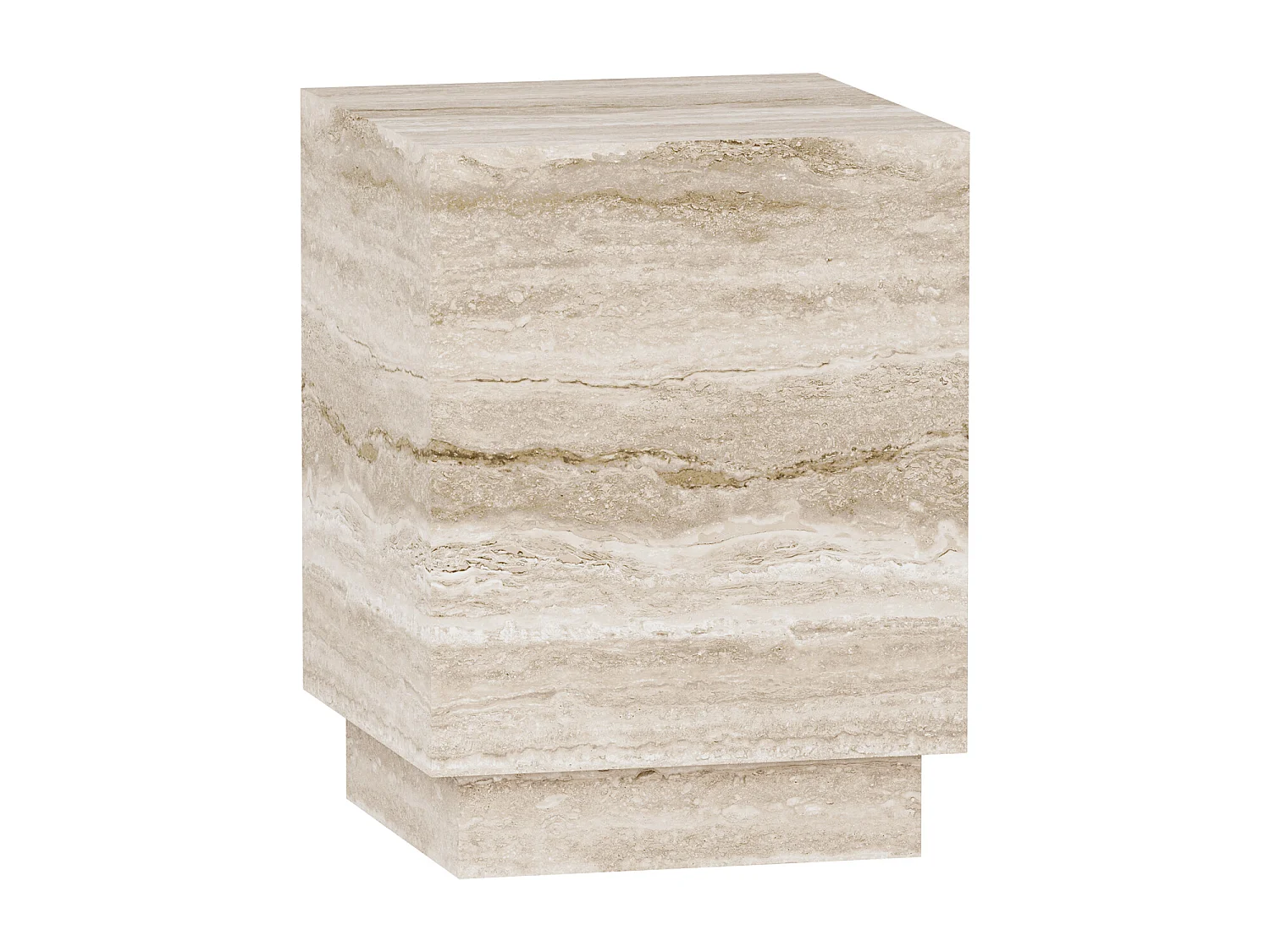 Beistelltisch aus Travertin – beige – Heron Low
