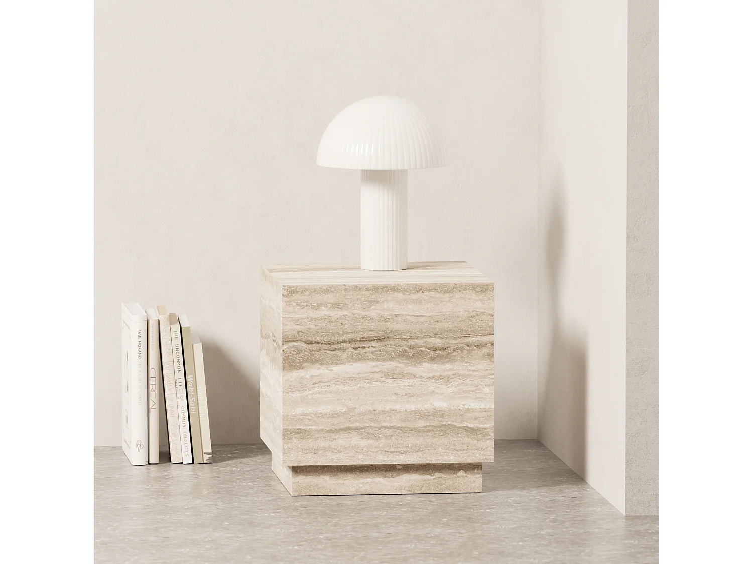 Beistelltisch aus Travertin – beige – Heron