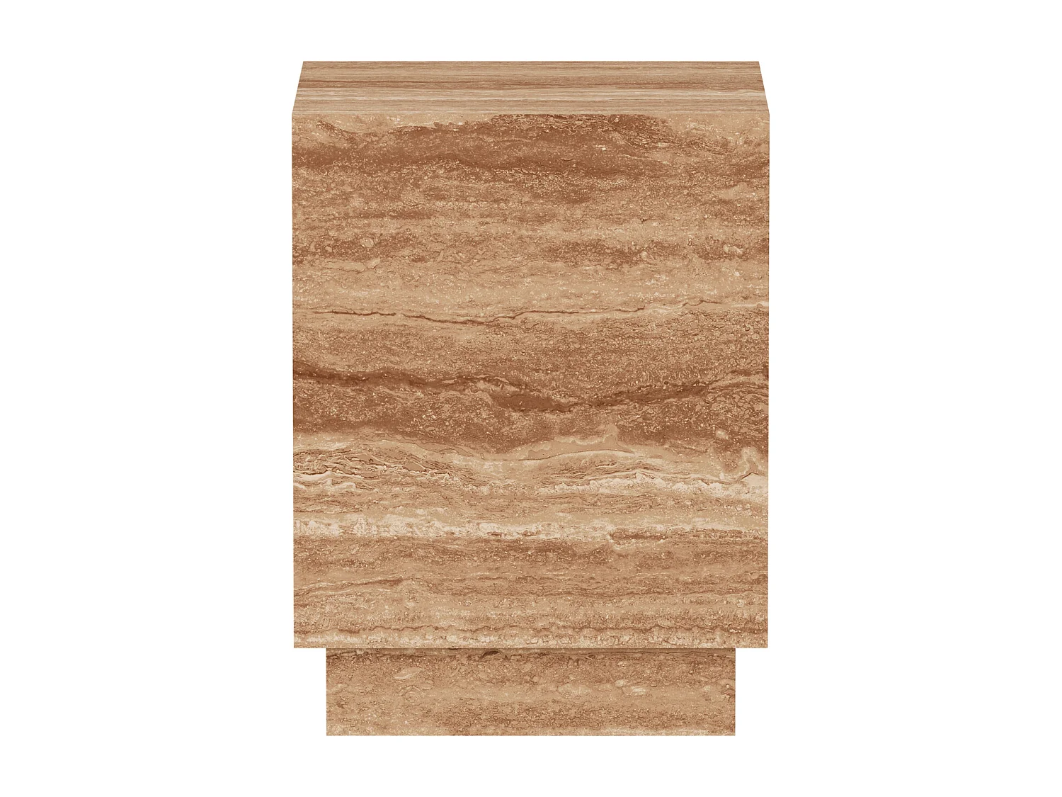 Beistelltisch aus Travertin – Walnuss – Heron Low